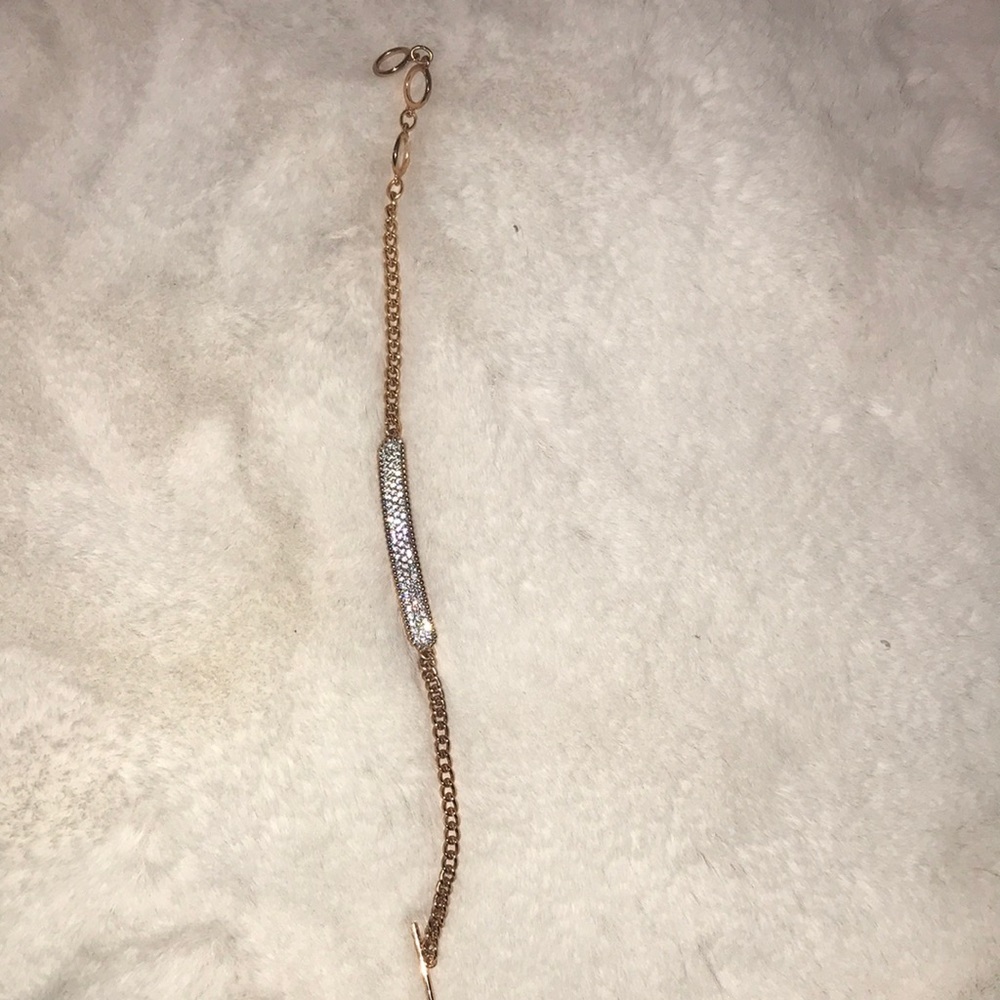 Swarovski rose gold plaque toggle bracelet